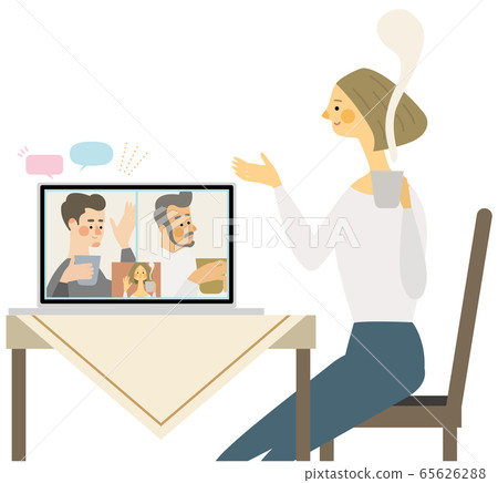 Online drinking party tea vector illustration Online drinking party tea vector illustration 65626288