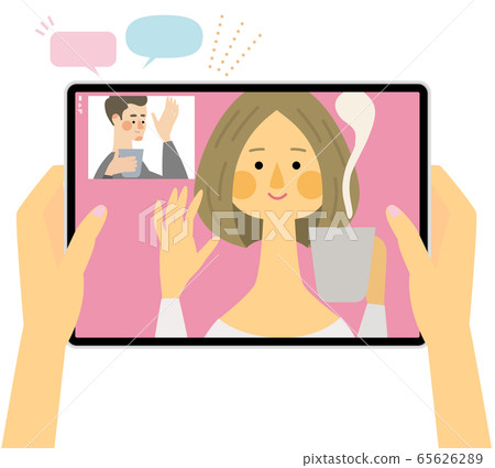 Online drinking party tea vector illustration Online drinking party tea vector illustration 65626289