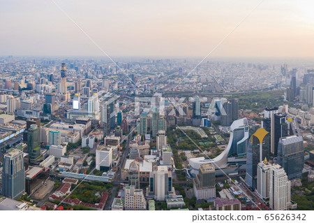 Aerial view of Sathorn district, Bangkok Downtown Aerial view of Sathorn district, Bangkok Downtown 65626342