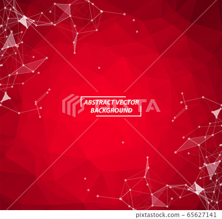 Red Geometric Polygonal background molecule and - Stock Illustration ...