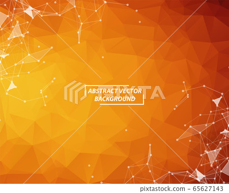 Orange Geometric Polygonal background molecule and - Stock Illustration ...