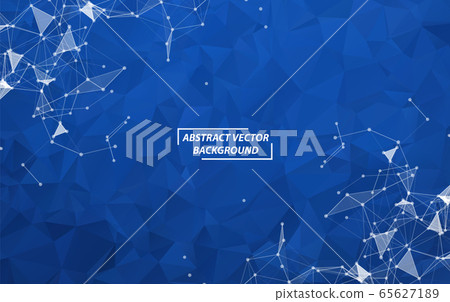 Dark Blue Geometric Polygonal background molecule - Stock Illustration ...