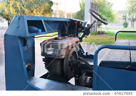 Handmade small truck from old tractor engine on 65627685
