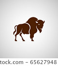 American bison logo sign on a white background 65627948