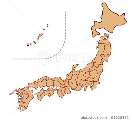 Illustration of Japan map 65628531