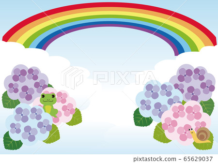 繡球繡球繡球雨季花插圖複製空間背景 繡球繡球繡球雨季花插圖複製空間背景 65629037