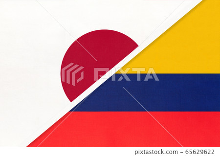 Japan and Colombia, symbol of two national flags. 65629622