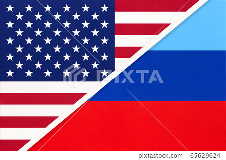 United States of America or USA and Luhansk Republic flag 65629624