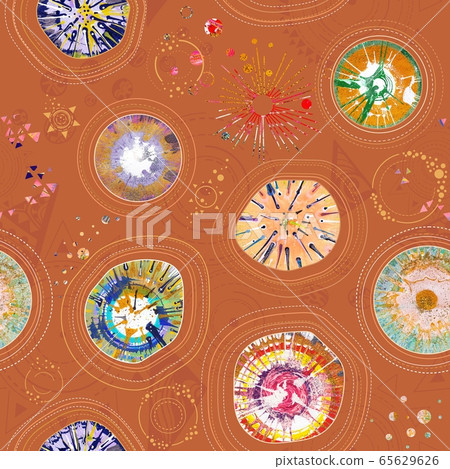 Seamless pattern with colorful creative gem stone cuts 65629626