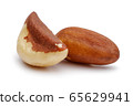 Brazil nuts isolated on white 65629941