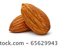 Group of almonds isolated on white 65629943