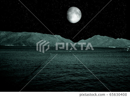 The moon in the night sky The moon in the night sky 65630408