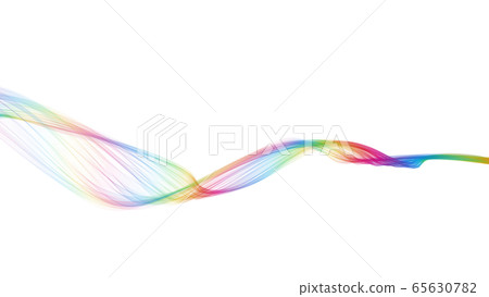 7 color wave background line white background - Stock Illustration ...