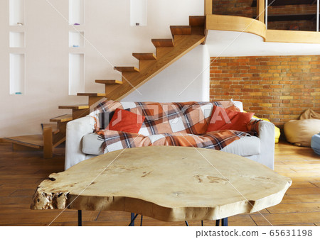 Coworking loft country style with wooden table Coworking loft country style with wooden table 65631198