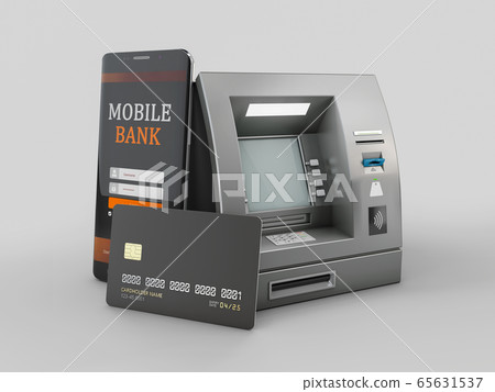 3d Rendering of Mobile online banking and payment concept. clipping path included 3d Rendering of Mobile online banking and payment concept. clipping path included 65631537