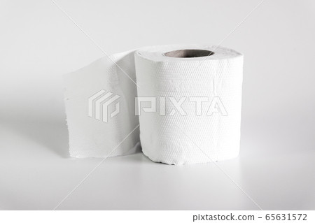 Roll of toilet papers on a soft color background. Roll of toilet papers on a soft color background. 65631572