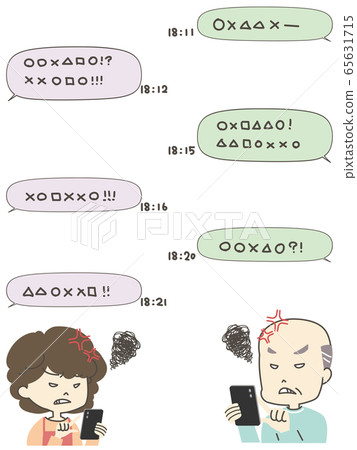 Two people arguing on SNS 65631715