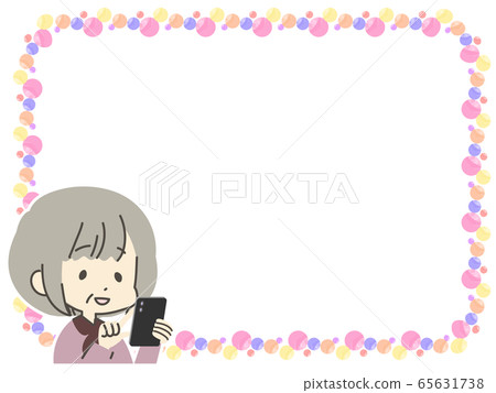 操作裝飾框和智能手機的人 65631738