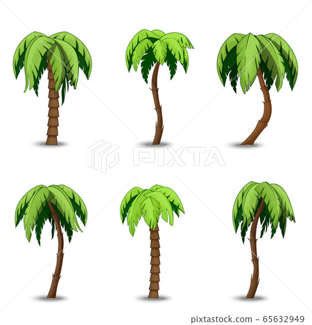 Palm trees clip art vector set 65632949