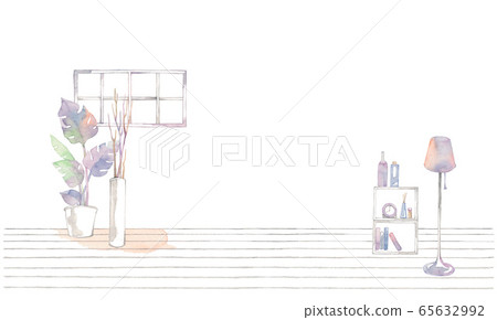 Interior, windows, monstera and branches 65632992