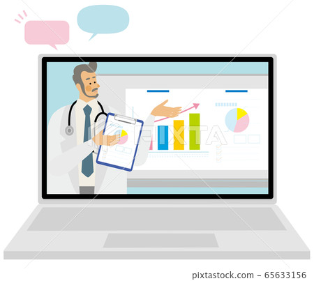 在線課堂演講解釋醫生協會筆記本電腦插畫矢量 65633156