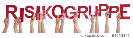 Hands Holding Word Risikogruppe Means High-Risk 65633341