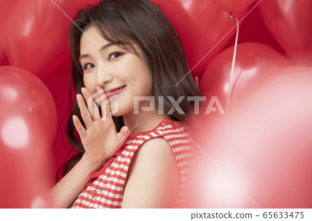 派對婦女氣球紅色 65633475