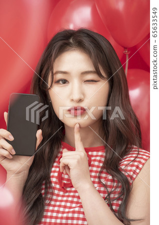 女氣球紅色電子 65633549