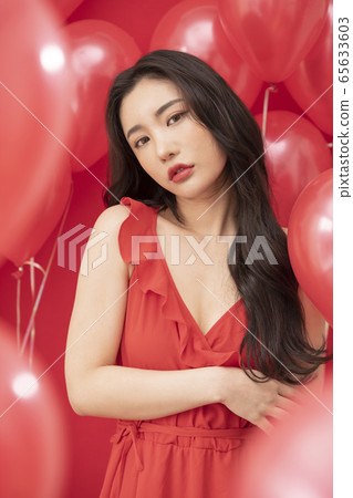 Party women balloons red Party women balloons red 65633603