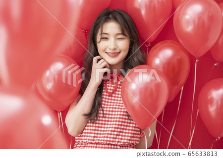 派對婦女氣球紅色 65633813