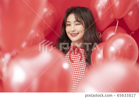派對婦女氣球紅色 65633817