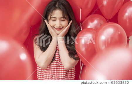 派對婦女氣球紅色 65633820