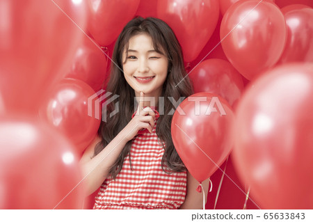 派對婦女氣球紅色 65633843