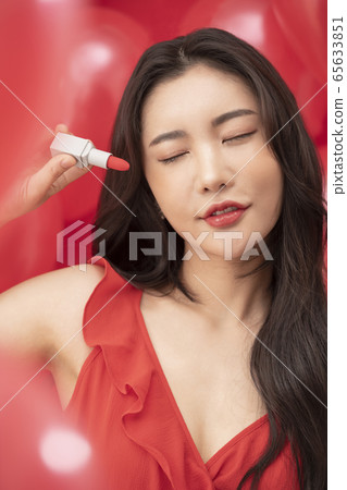 女性化妝品紅色氣球 女性化妝品紅色氣球 65633851