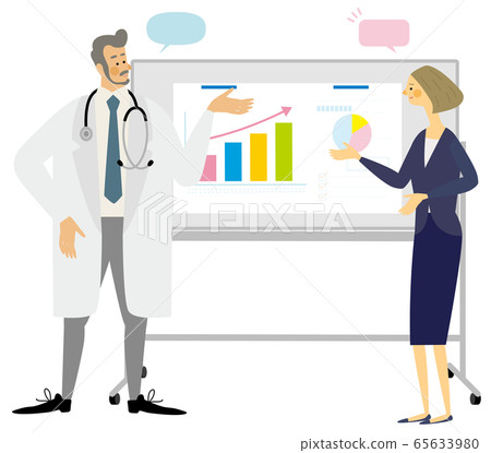 說明白大褂的醫生圖矢量 65633980