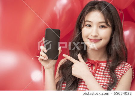 女氣球紅色電子 65634022