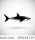 Great white shark sign logo on a white background 65634139