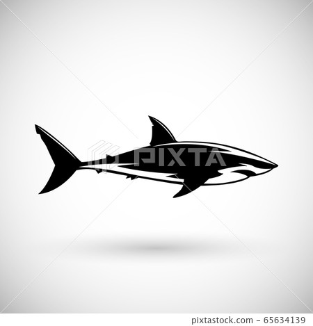 Great white shark sign logo on a white background Great white shark sign logo on a white background 65634139