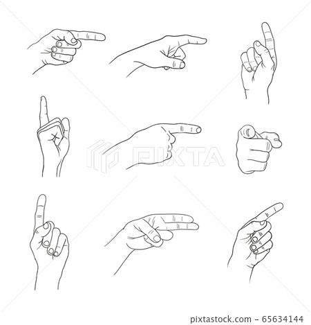 forefinger hands set on white background 65634144