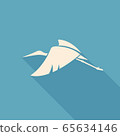flying stork sign logo emblem on a blue background vector illustration 65634146