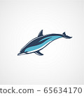 dolphin swim color logo sign vector illustration 65634170