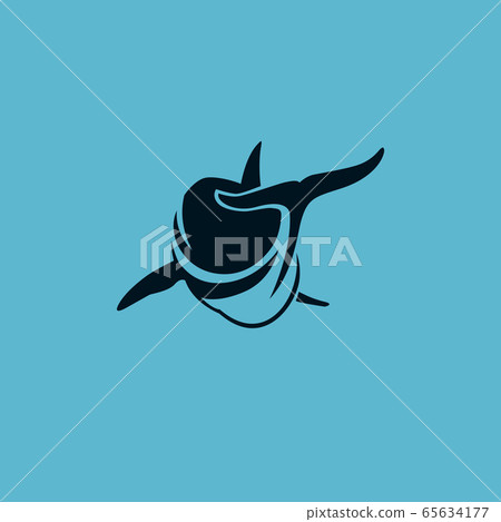 dolphin swim away logo sign vector illustration 65634177