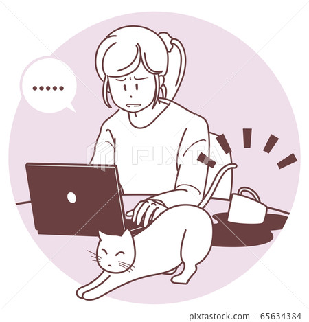 Telework troubles_pets - Stock Illustration [65634384] - PIXTA
