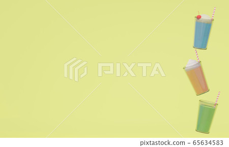  Background summer / dessert drink 3DCG illustration 65634583