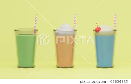  Background summer / dessert drink 3DCG illustration 65634585