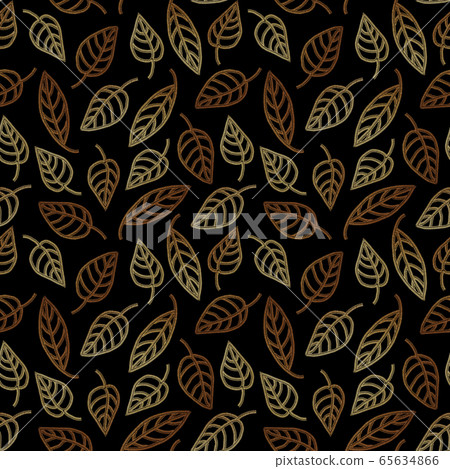 Seamless pattern with gold leaves, art deco style 65634866