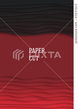Abstract red geometric background in paper cut 65635825