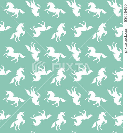Vector seamless pattern of unicorn silhouette Vector seamless pattern of unicorn silhouette 65636490