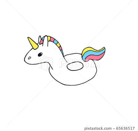 Vector sketch unicorn rubber ring 65636517
