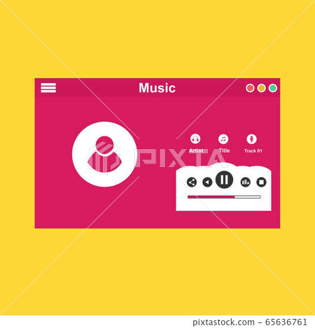 Modern Music player app interface vector color - Stock Illustration ...